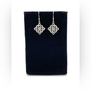 925 Sterling Silver Dangling Knot Hook Earrings